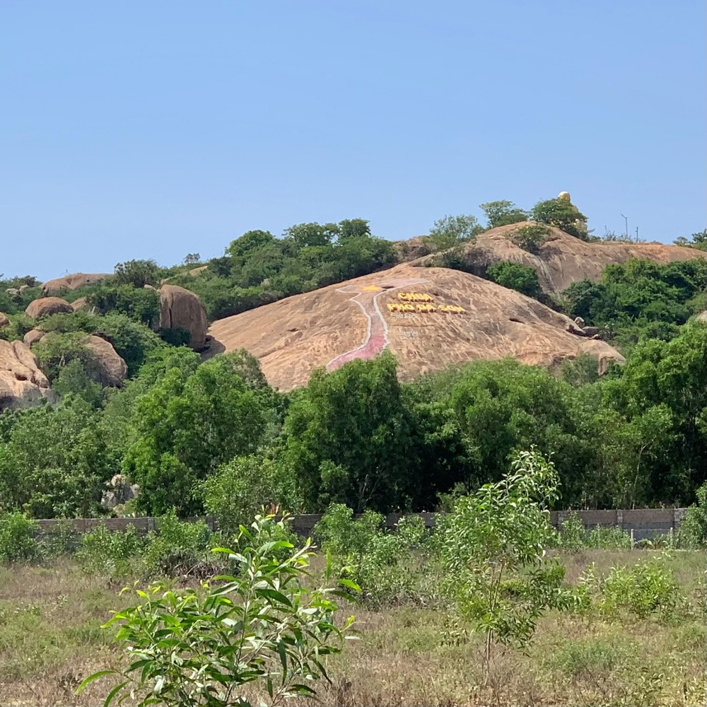 Bản đồ Việt Nam trên nền đá tại chùa Phổ Đà Sơn