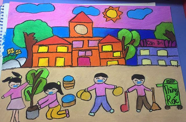 Mẫu tranh vẽ đề tài ngôi trường mơ ước mau tranh ve de tai ngoi truong mo uoc 011457863