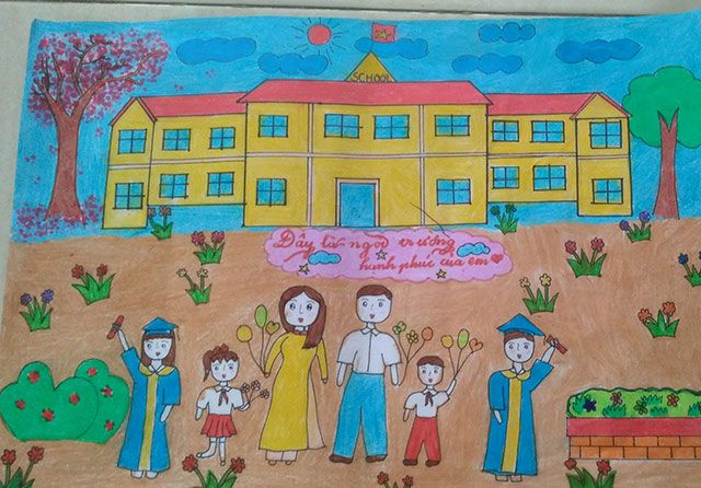 Tranh vẽ đề tài mái trường ước mơ đẹp nhất tranh ve de mai truong uoc mo dep nhat 011458644