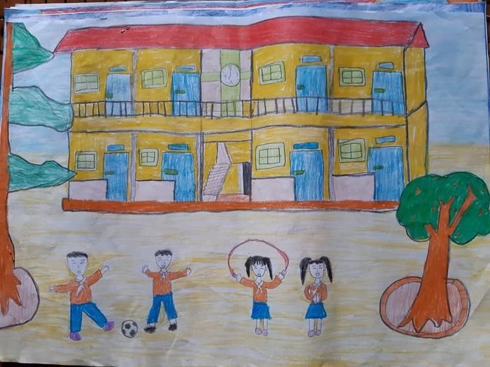 Tranh vẽ đề tài mái trường của học sinh tranh ve de tai mai truong cua hoc sinh 011458853