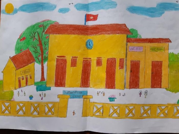 Tranh vẽ đề tài mái trường với sự sáng tạo đặc biệt tranh ve de tai mai truong 011459633