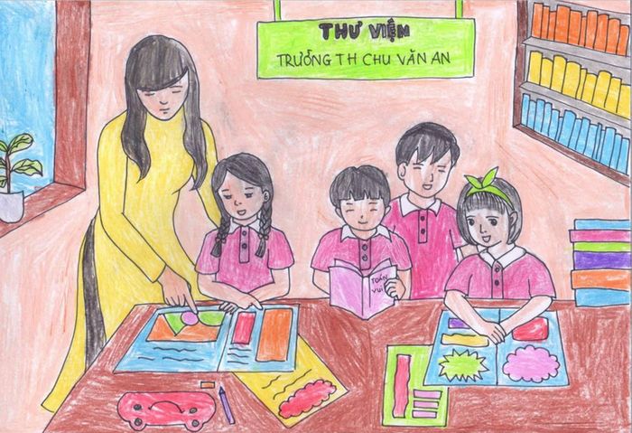 tranh ve ngoi truong mo uoc cua be cuc dep 011504172 thumb