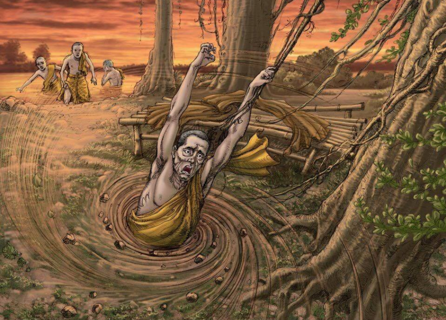 Đề Bà Đạt Đa trả quả báo cho việc hãm hại Phật và phá hòa hợp Tăng đoàn